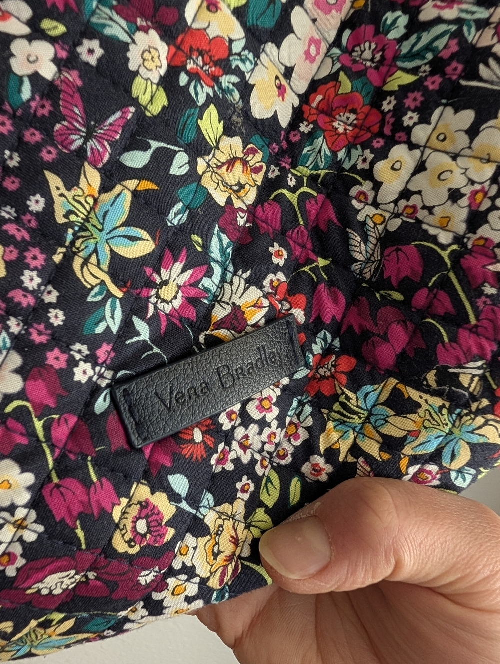 Vera Bradley Signature Cotton Large Cosmetic Organizer Bag Itsy Ditsy Pattern - Picture 3 of 5